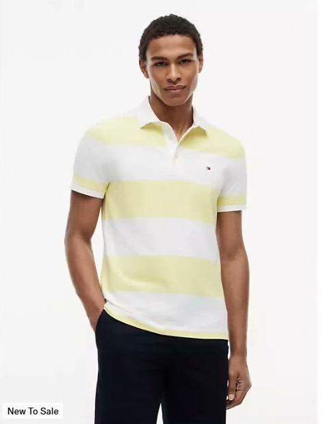 slim fit rugby stripe polo