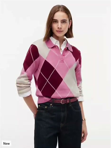 argyle sweater polo