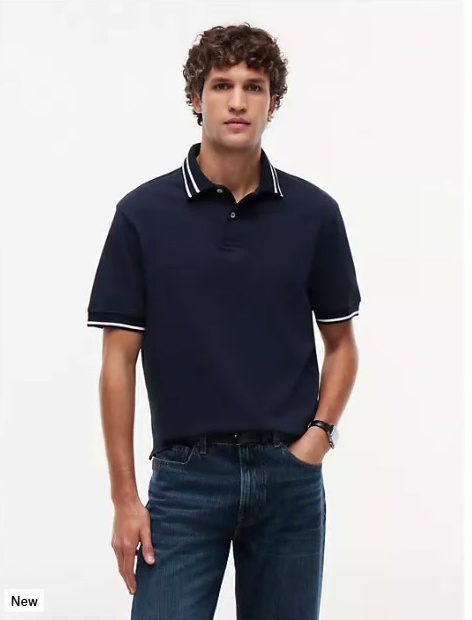 regular fit foulard jacquard polo