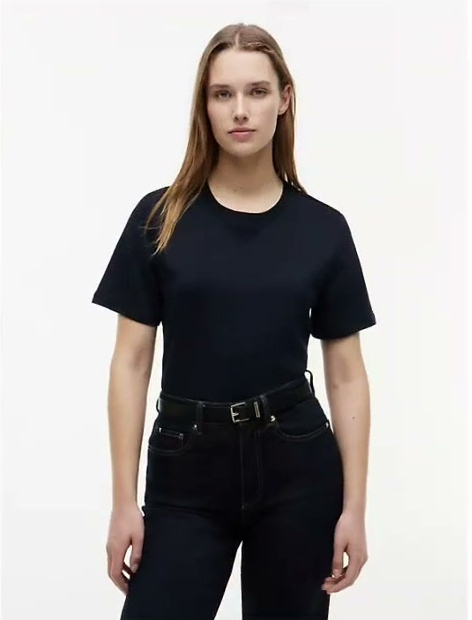 mixed media cotton interlock t shirt