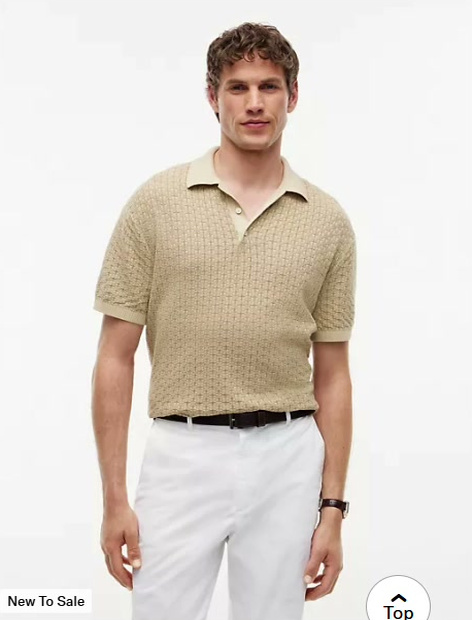 relaxed fit garment dyed sweater polo