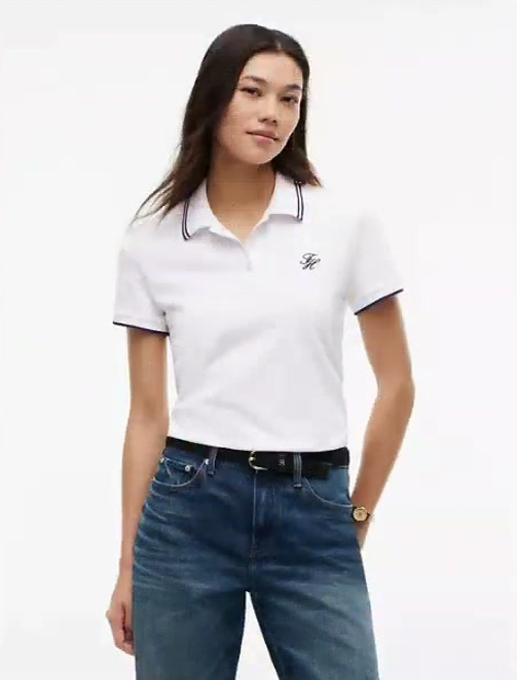script monogram tipped polo