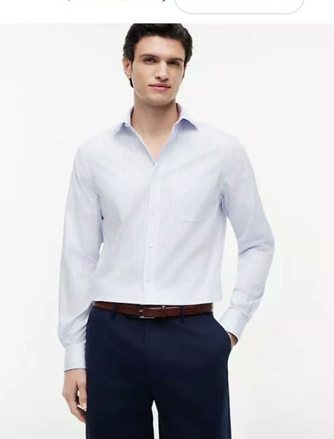 regular fit t h flex striped dress shirt