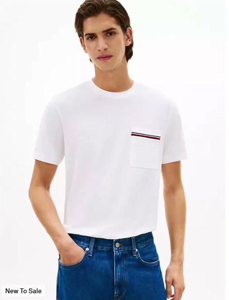 signature stripe pocket pique t shirt