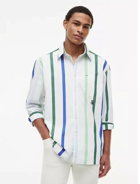 relaxed fit striped shirt