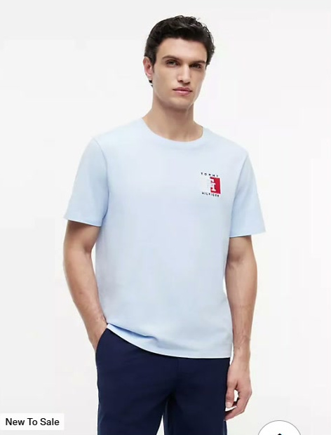 two tone flag logo t shirt