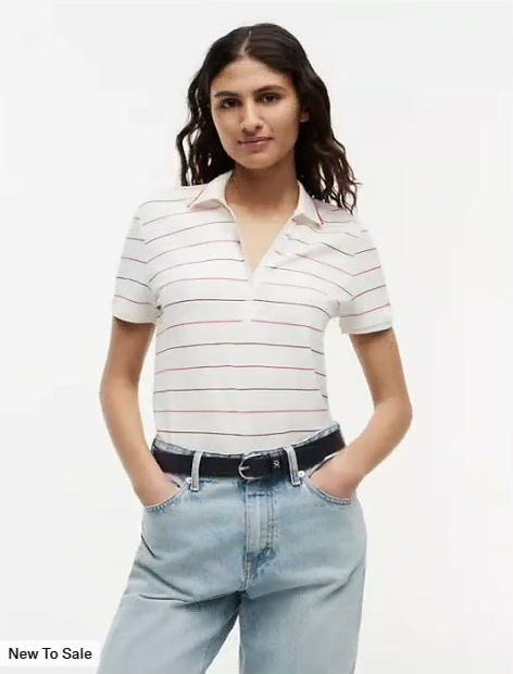 lightweight pique henley polo