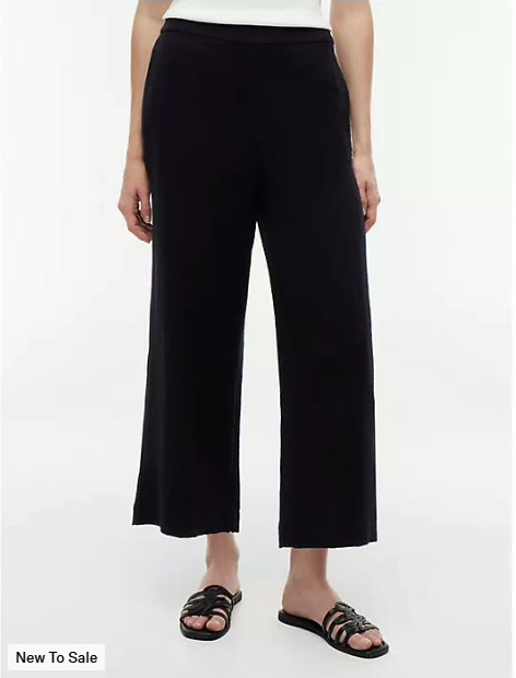 cotton gauze cropped wide leg pant