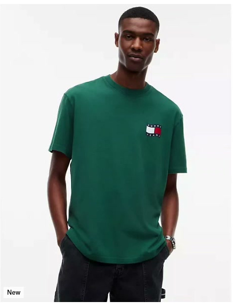 tommy jeans wavy flag logo t shirt