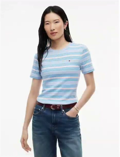 slim fit ribbed crewneck t shirt