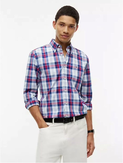 regular fit plaid shirt