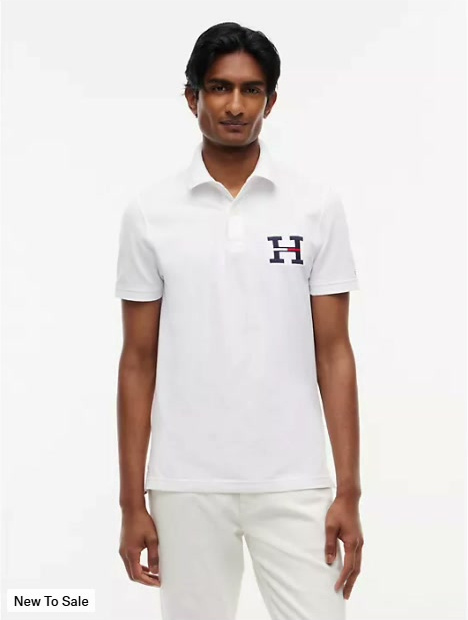 regular fit h logo polo