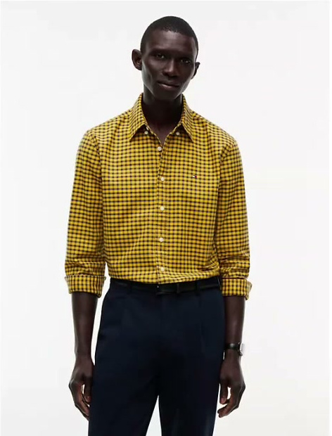 regular fit mini check oxford shirt