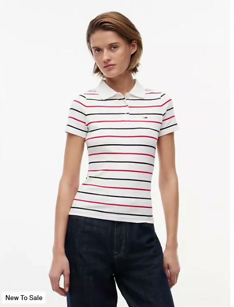 tommy jeans slim fit rib knit polo