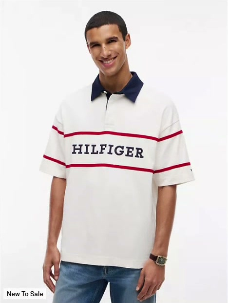 relaxed fit hilfiger logo rugby polo