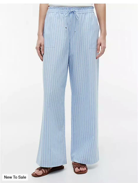 striped poplin pull on pant