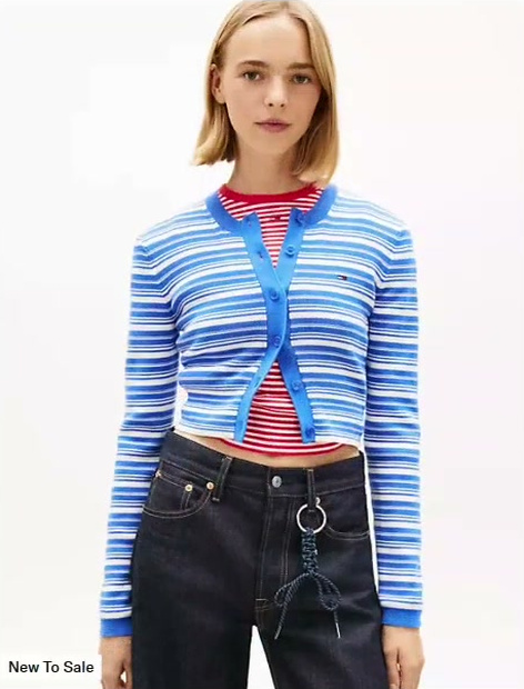 tommy jeans slim fit striped cardigan