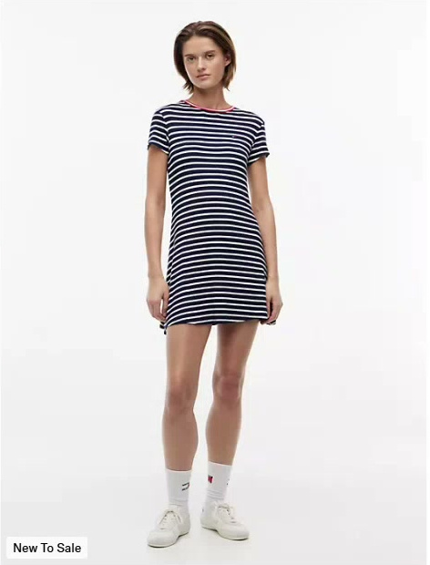 tommy jeans fit & flare mini dress