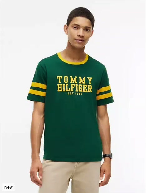 varsity logo stripe t shirt