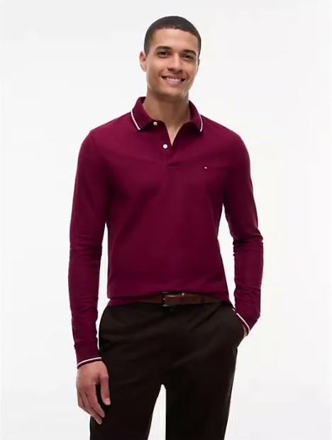 long sleeve tommy wicking polo