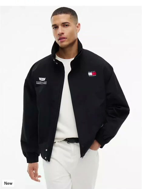 tommy x cadillac f1® team back flag jacket