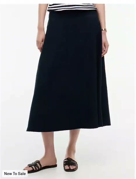 linen blend midi skirt