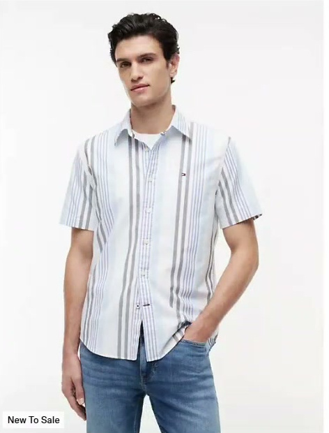 regular fit striped oxford shirt