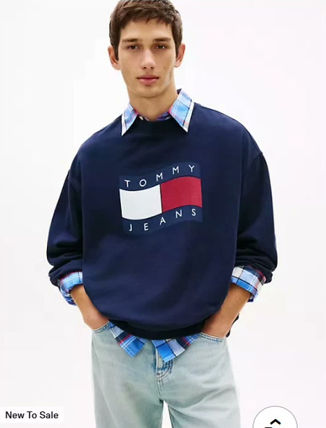 tommy jeans wavy flag logo sweatshirt
