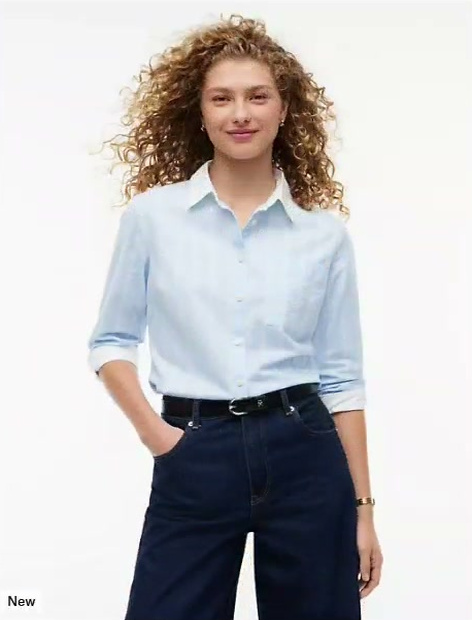embroidered crest striped oxford shirt
