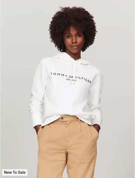 embroidered tommy logo hoodie