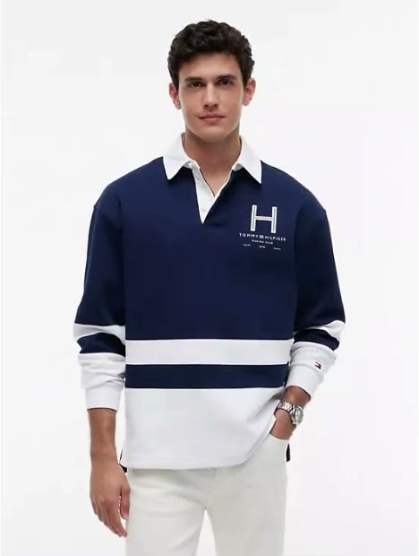 marina club logo intechno knit rugby