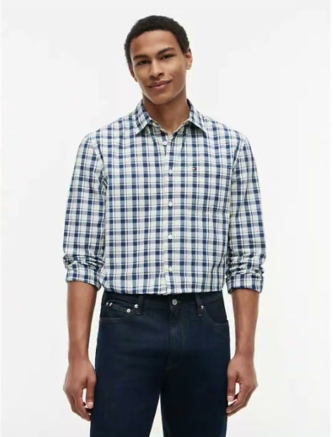 regular fit check dobby pocket shirt
