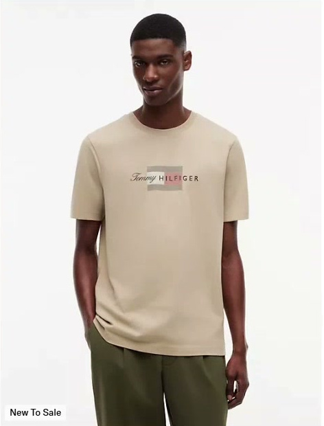 tommy script flag logo t shirt