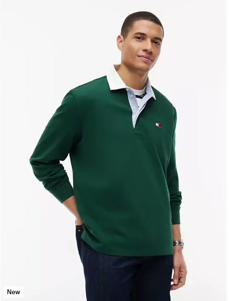 tommy jeans relaxed fit rugby polo