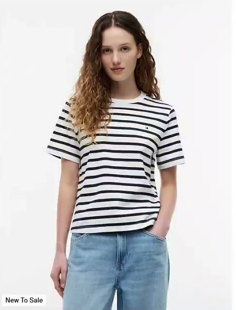 boxy fit interlock crewneck t shirt