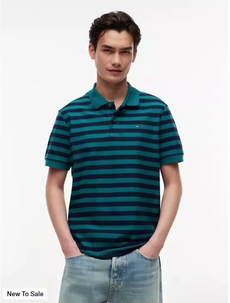 tommy jeans regular fit striped polo