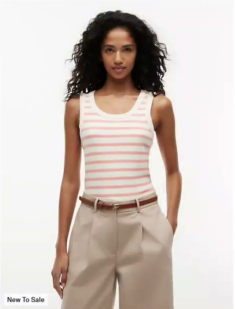 stripe rib knit tank top