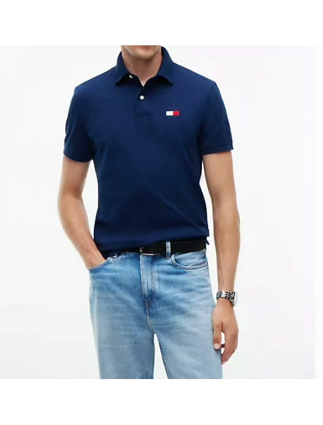 regular fit flag logo polo