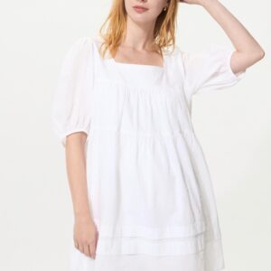 cotton dobby mini dress