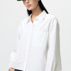 oxford boxy cropped shirt