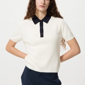 polo short sleeve sweater | color block