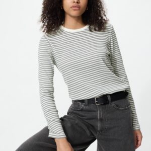 soft ribbed t shirt | long sleeve | stripe