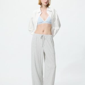 ribbed wide easy pants