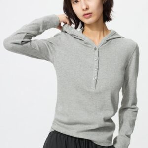 hooded ribbed t shirt