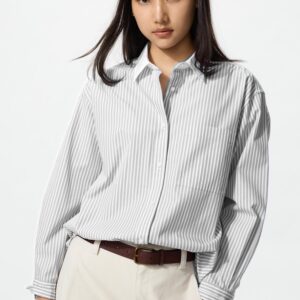 cotton oversized shirt | striped