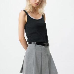 pleated skort | stripe
