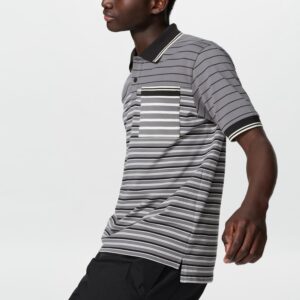 dry pique slim striped polo shirt