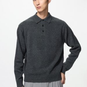 souffle yarn polo sweater