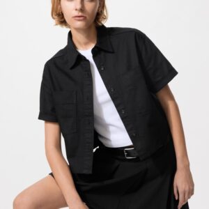 denim boxy shirt | half sleeve