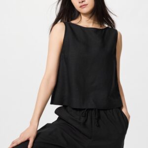 linen blend blouse | sleeveless